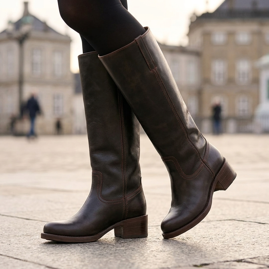 Botas altas para mujer de caña hasta la rodilla y tacón de bloque