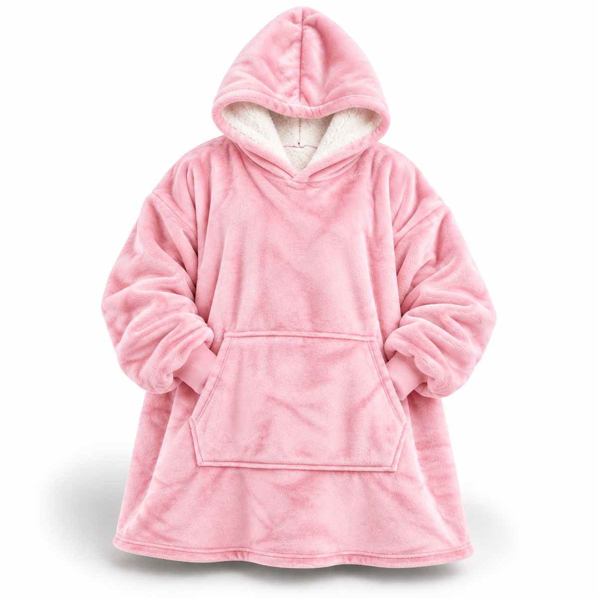 Oversize dekenhoodie met sherpakap en voorvak