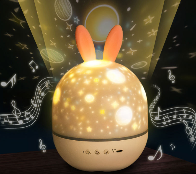 AstroNoche – Proyector de estrellas y luna para la habitación infantil