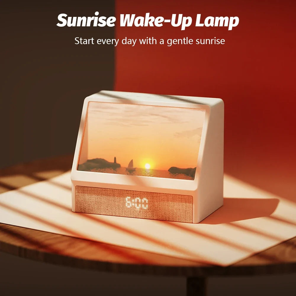 Despertador con Luz de Amanecer Bluetooth, 12 Sonidos con Ruido Blanco y Brillo Regulable