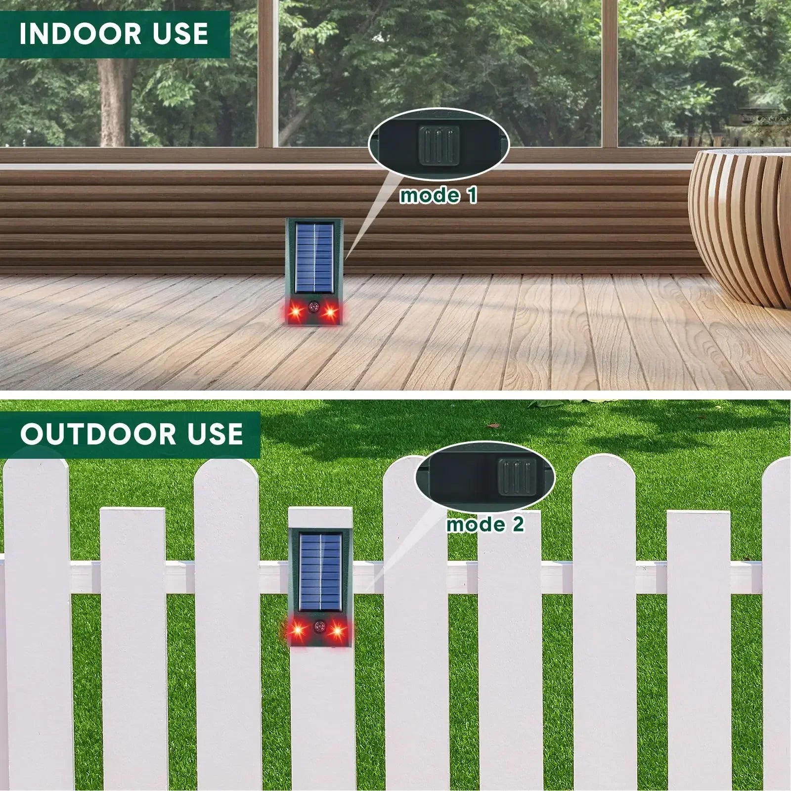 SolarGuardix Dispositivo Ultrasonidos para Pájaros Solar | Con LED y Sensor de Movimiento | Impermeable IP58 | Cobertura de 600 m²