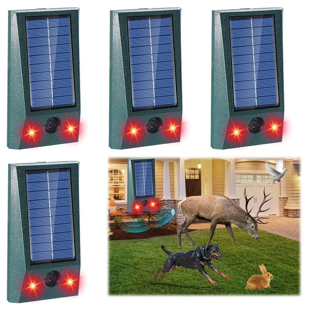 Ultrasone zonnevogelverjager met bewegingssensor en led