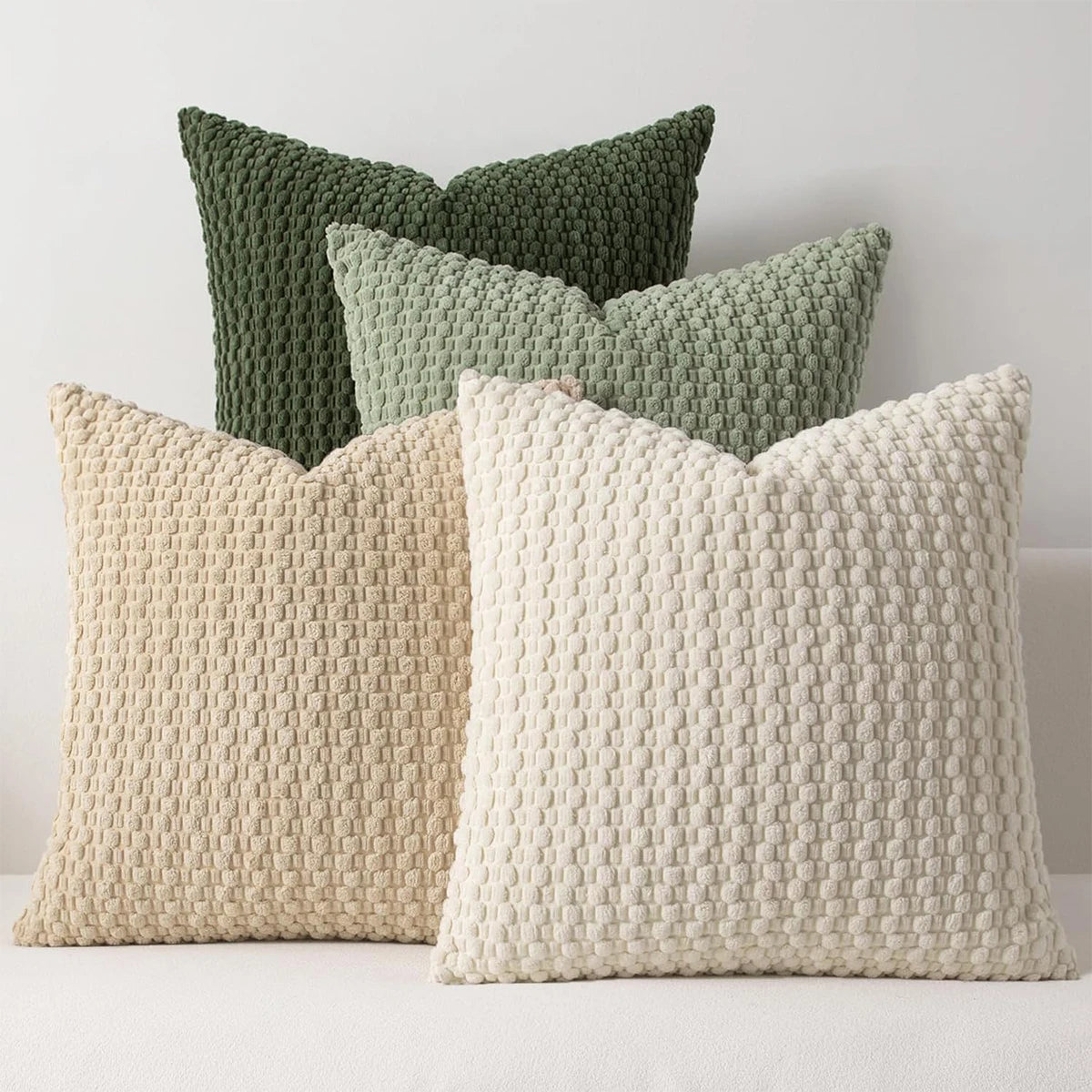 Housse de coussin en velours côtelé à rayures sur les deux faces pour canapé
