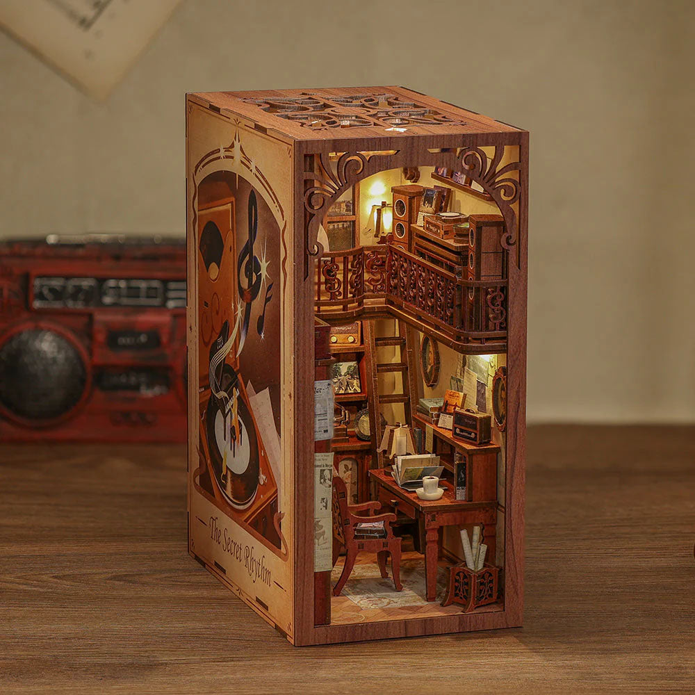 Maqueta Book Nook DIY The Secret Rhythm de 355 piezas con luz LED