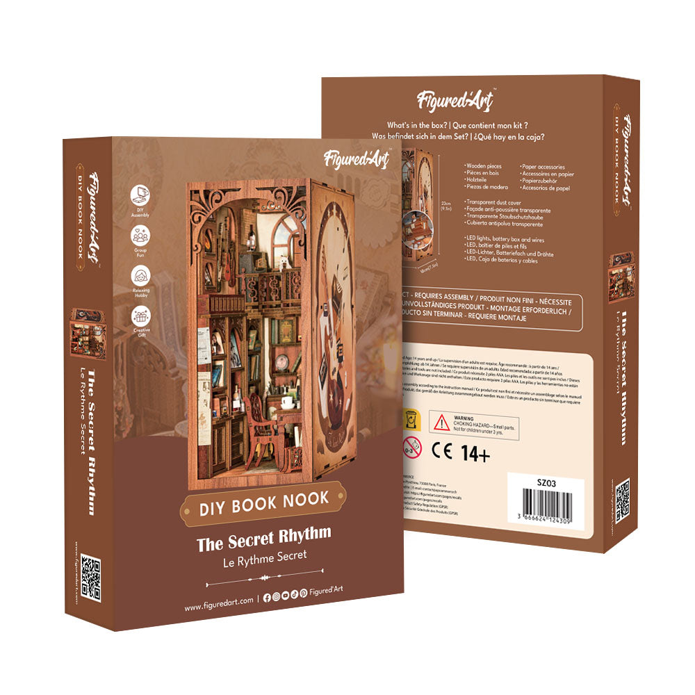 Maqueta Book Nook DIY The Secret Rhythm de 355 piezas con luz LED