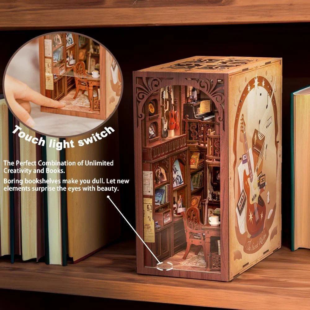Maqueta Book Nook DIY The Secret Rhythm de 355 piezas con luz LED
