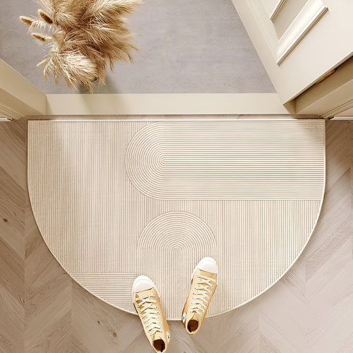 Felpudo Semicircular – Alfombra Antideslizante para Exteriores, Felpudo Repelente de Suciedad para Uso Interior/Exterior, Diseño Moderno