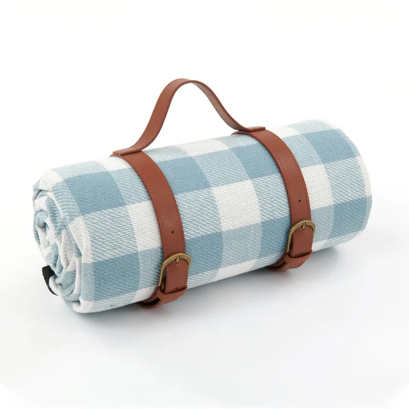 Manta de Picnic Impermeable a Cuadros con Asa de Transporte