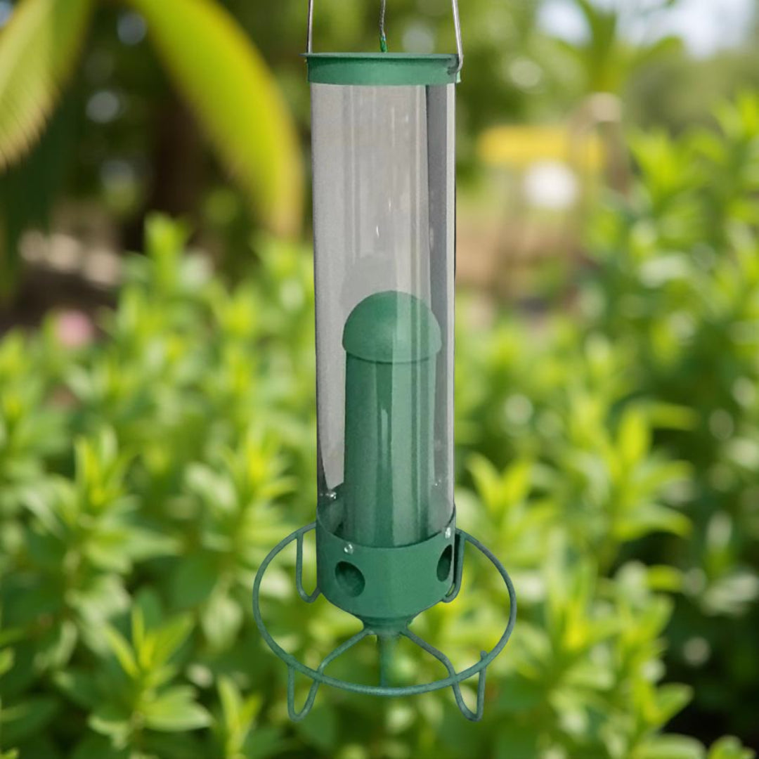 Mangeoire à oiseaux en métal anti-écureuils à suspendre dans le jardin