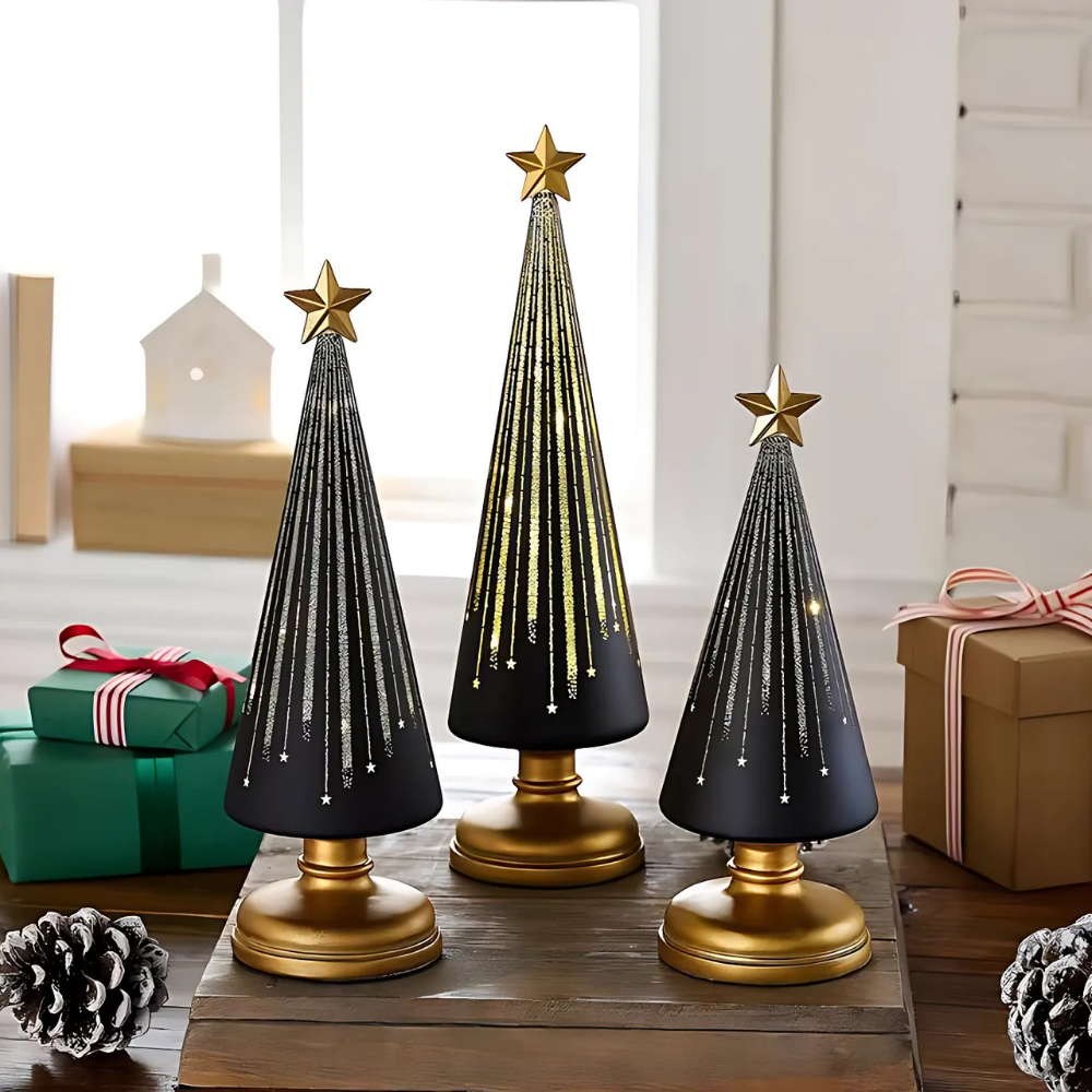 PinoEstelar – Árboles de Navidad LED de Vidrio Brillante