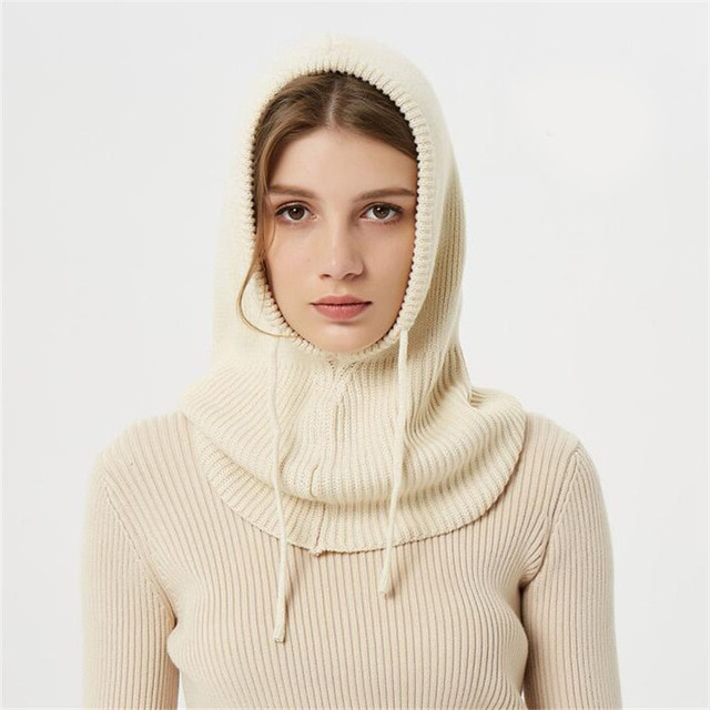 Gorro Bufanda de Punto con Capucha para Invierno