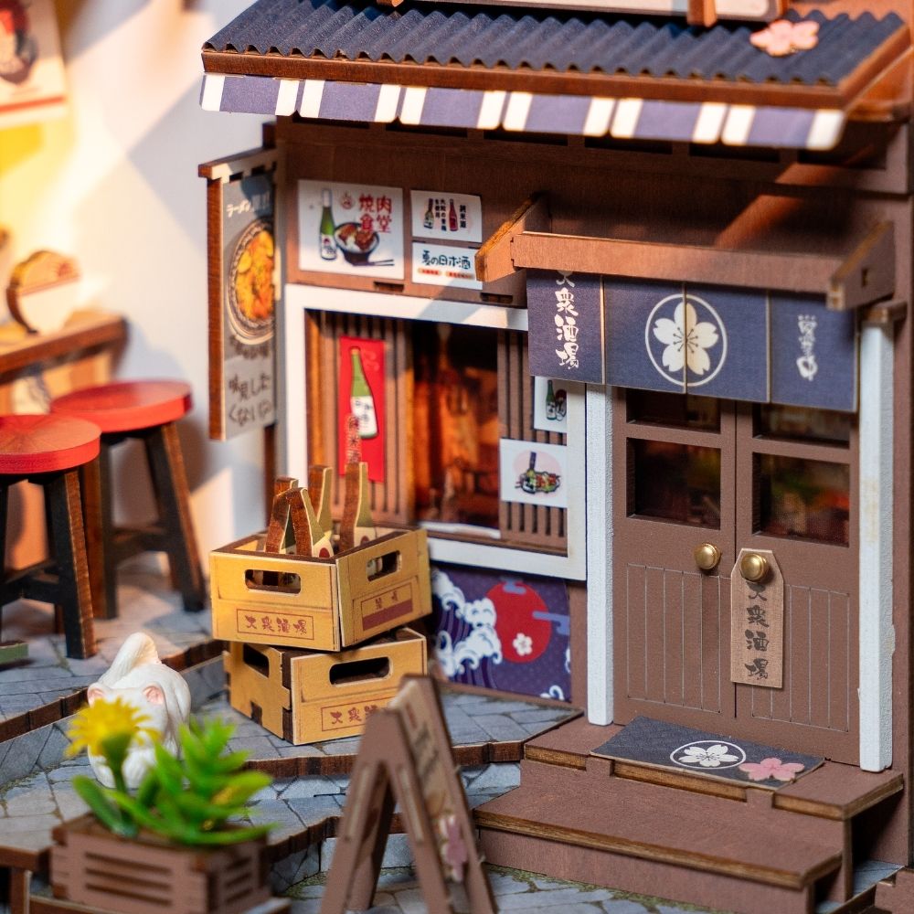 Maqueta Book Nook DIY Sakura Wine Alley de 249 piezas con luz LED