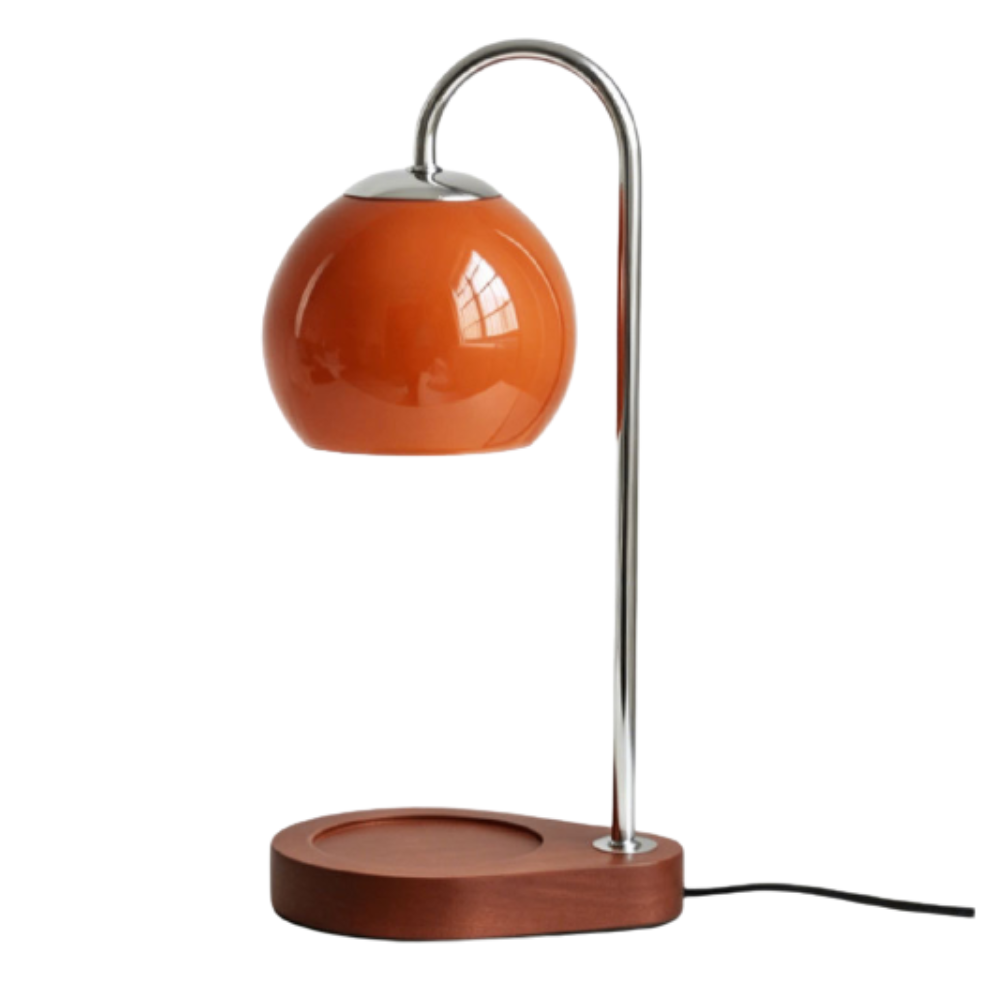 Metalen en glazen kaarsenwarmer van 33 cm