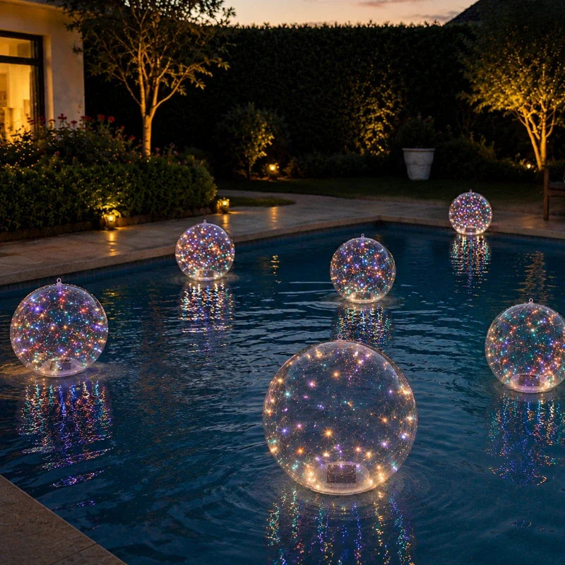 Lámpara Solar Flotante para Piscina y Jardín con 4 Colores de Luz