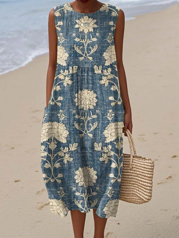 Vestido Midi Floral Estilo Boho para Mujer