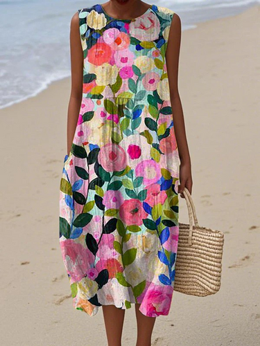 Vestido Midi Floral Elegante para Mujer