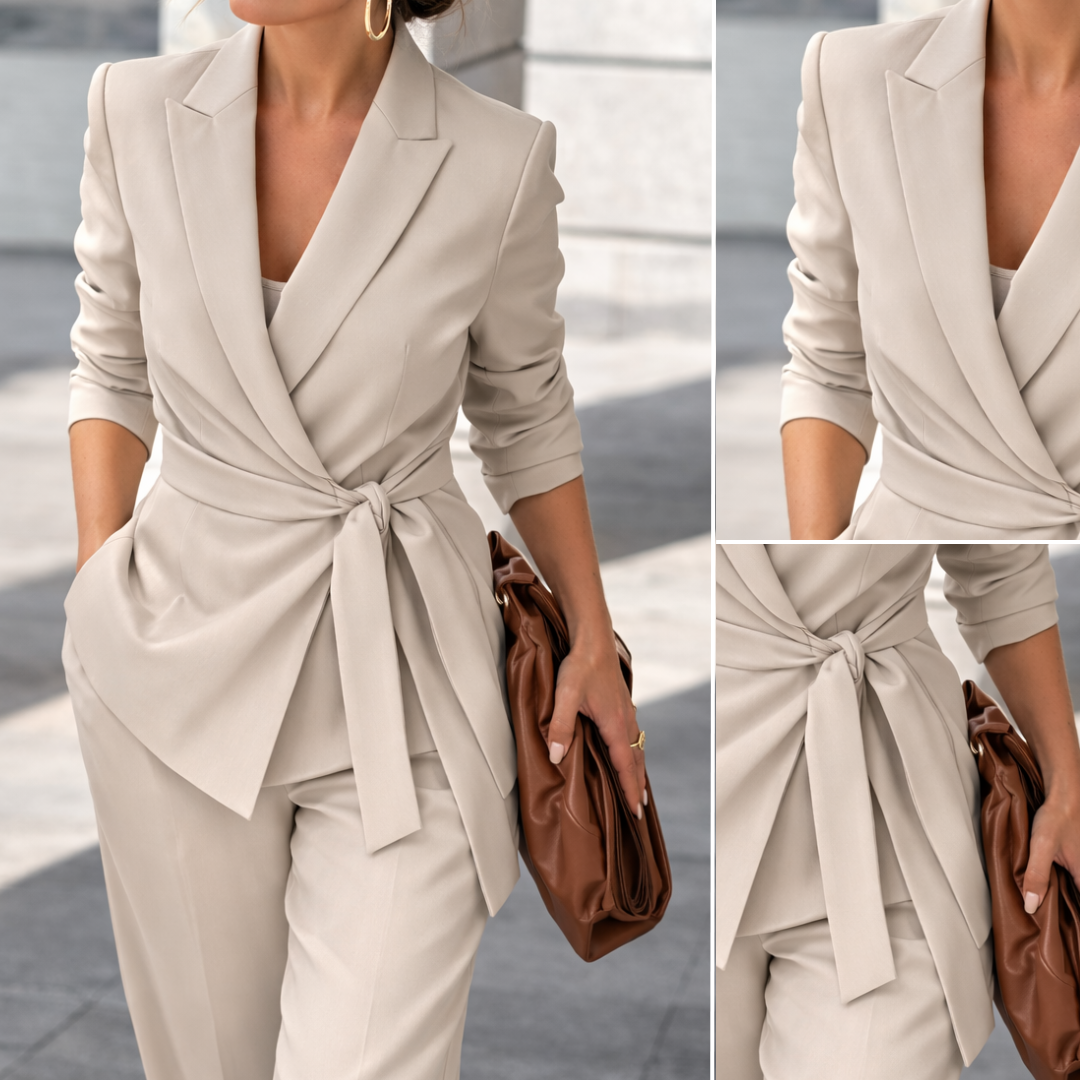 Traje de Mujer con Lazo en la Cintura