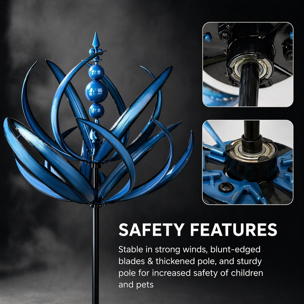 Espiral de Viento Decorativa de Metal en Forma de Loto Resistente al Óxido
