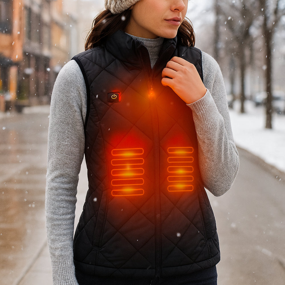 Chaleco Calefactable Eléctrico para Mujer con 9 Zonas de Calor