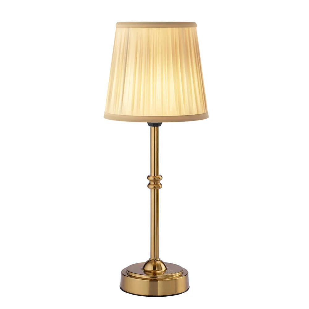 Lámpara de Mesa LED con Pantalla de Tela Inalámbrica