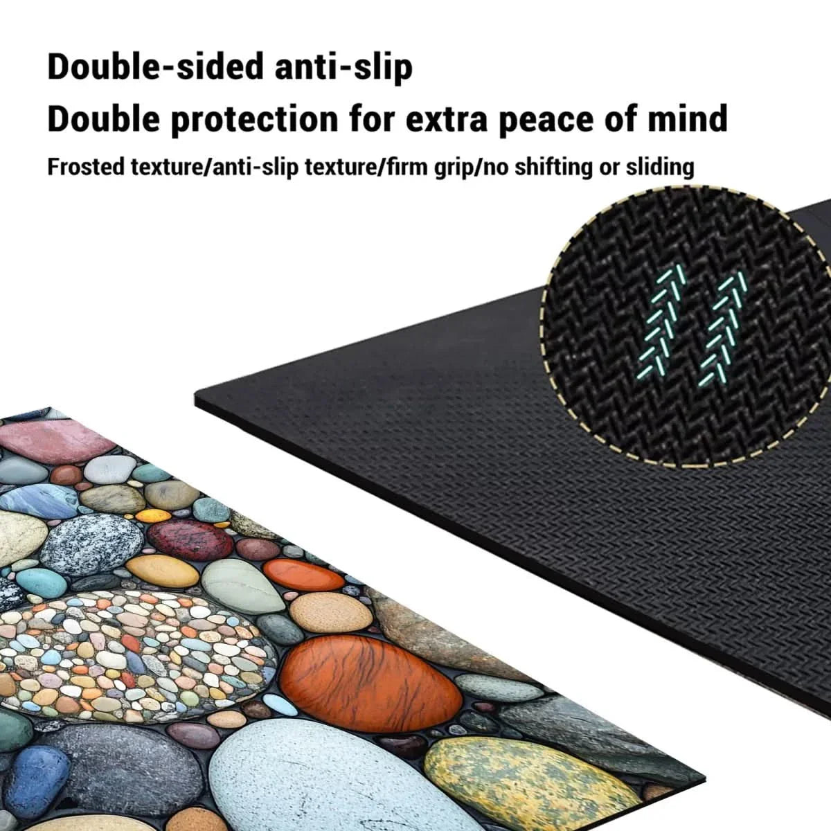 Alfombrilla de Baño Absorbente con Base Antideslizante y Diseños de Piedras
