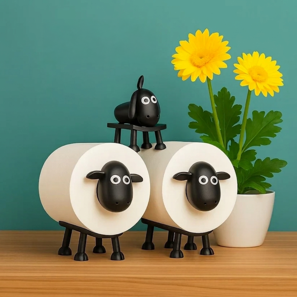 Portarrollos de papel higiénico con oveja juego de 3
