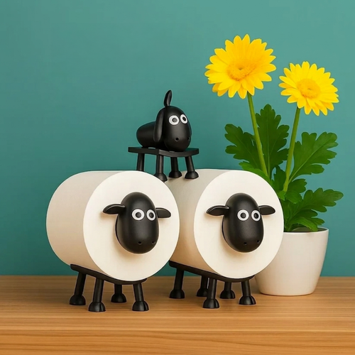 Portarrollos de papel higiénico con oveja juego de 3