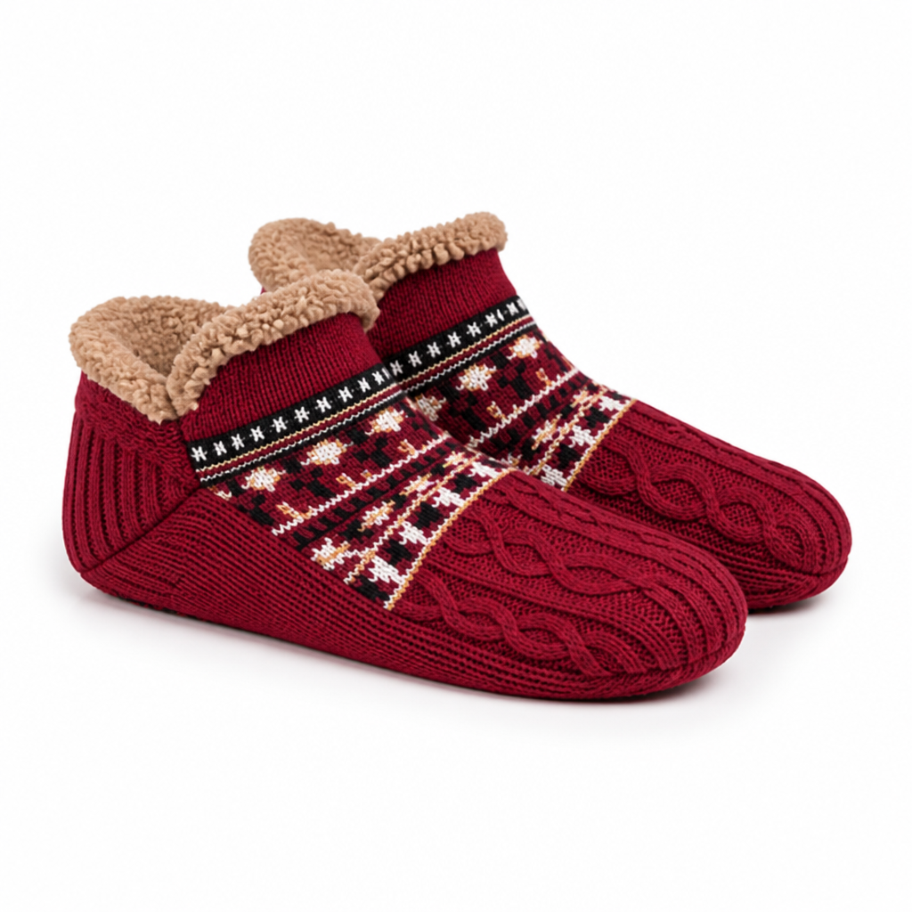 Chaussettes d’intérieur avec doublure sherpa et semelle antidérapante