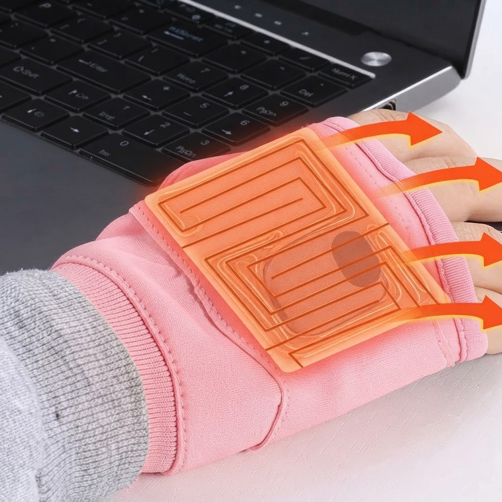 Guantes calefactables sin dedos con 3 niveles de calor