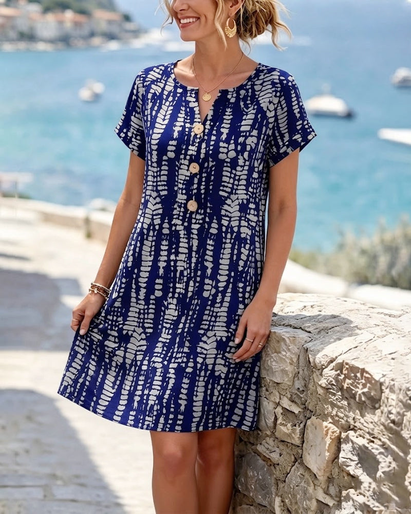 Vestido Estampado para Mujer | Botones Frontales
