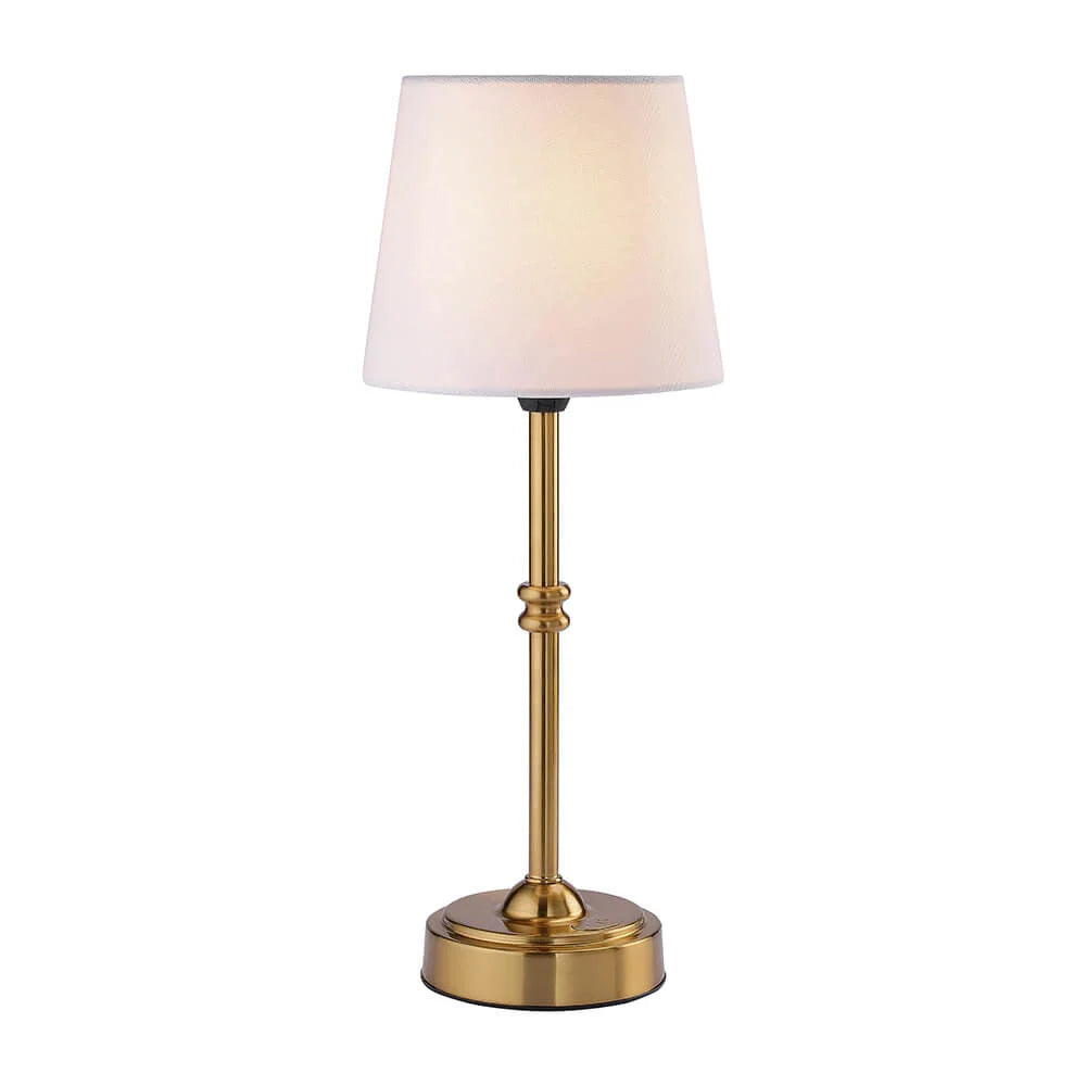 Lámpara de Mesa LED con Pantalla de Tela Inalámbrica