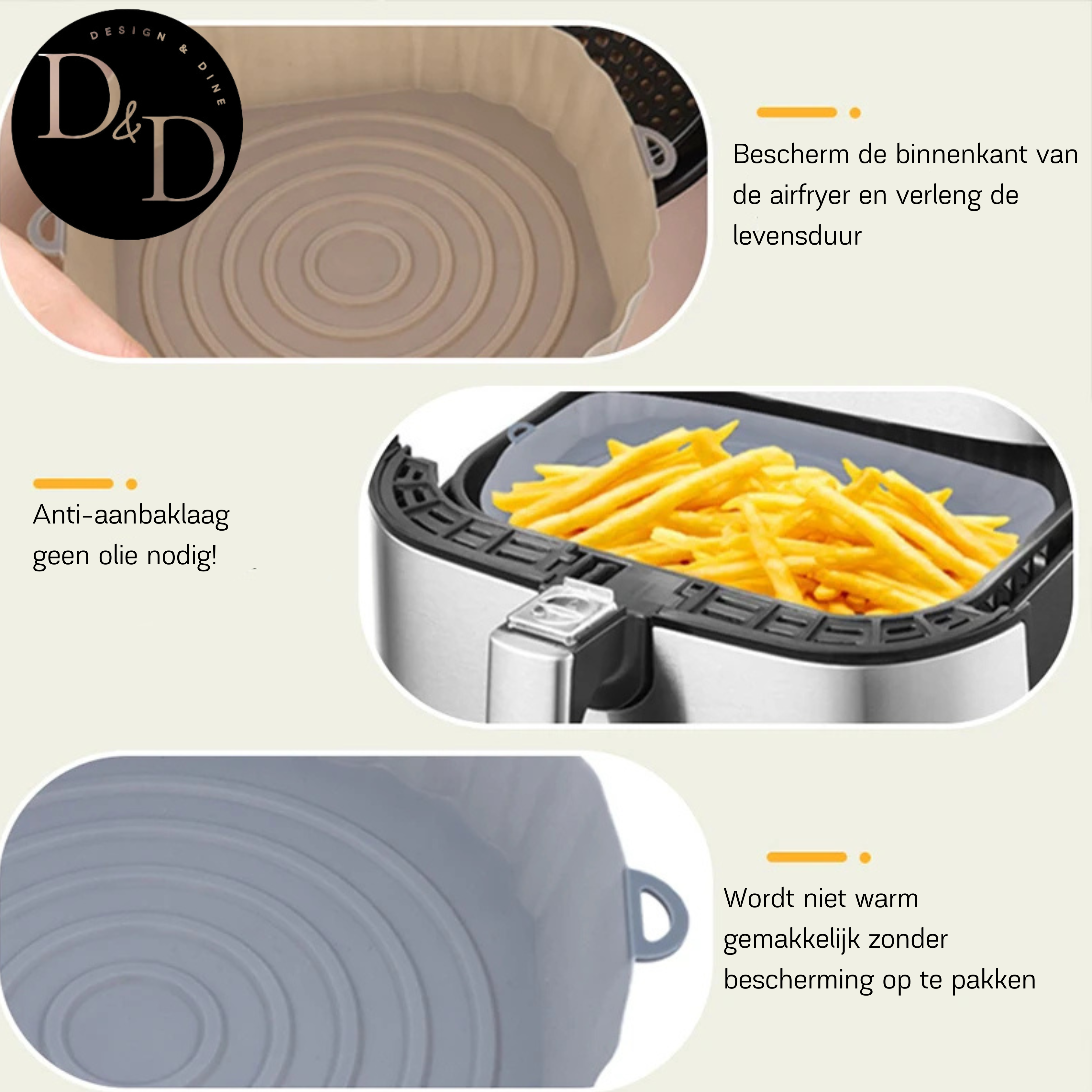 ChefFlex – Recipientes de silicona reutilizables para freidora de aire