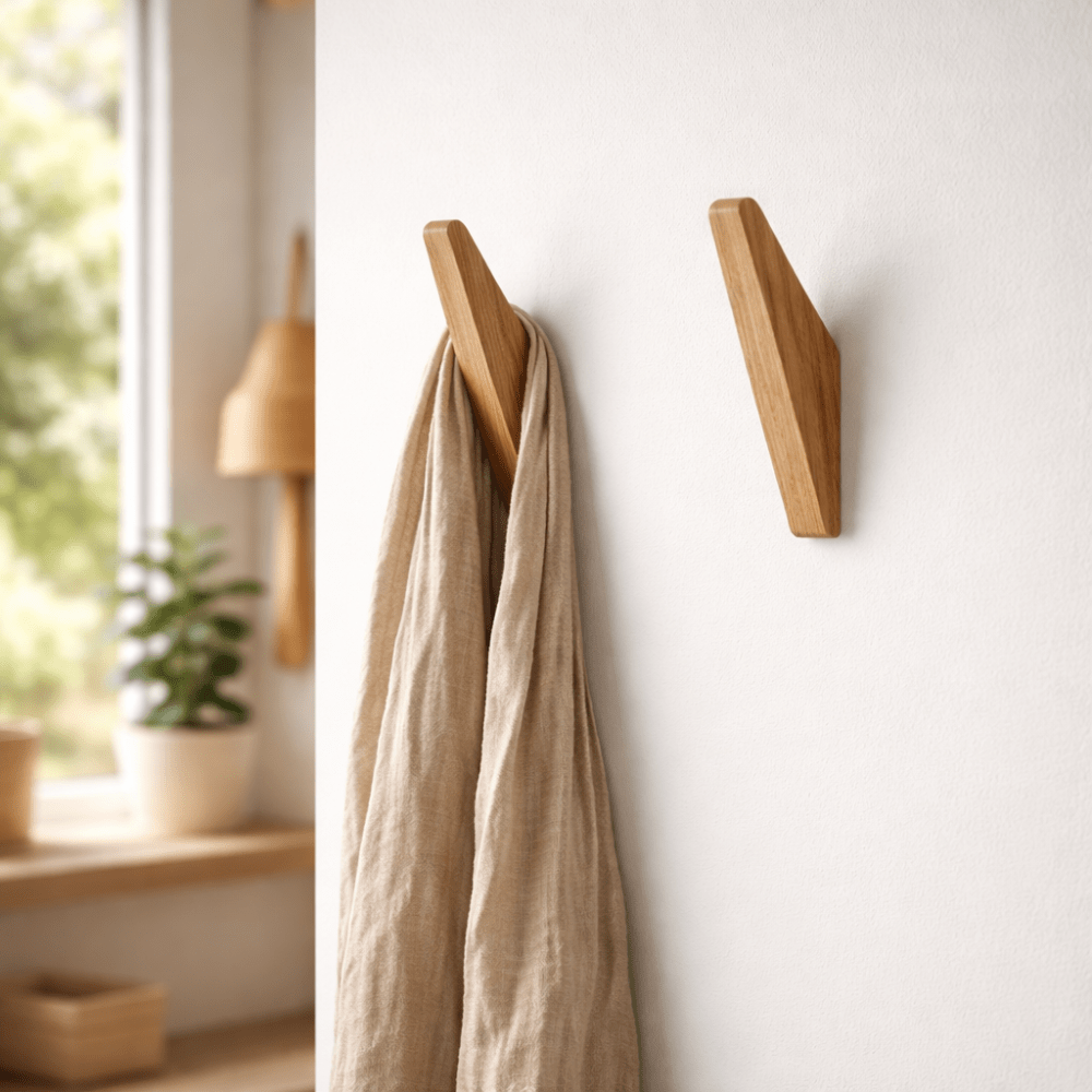 Wandkapstokken van hout · sets van 2, 4, 6 of 8