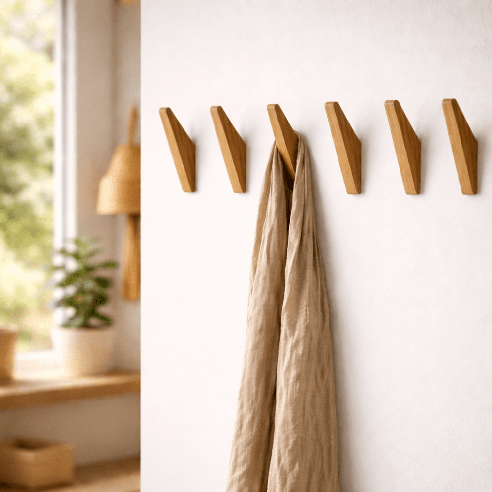Wandkapstokken van hout · sets van 2, 4, 6 of 8