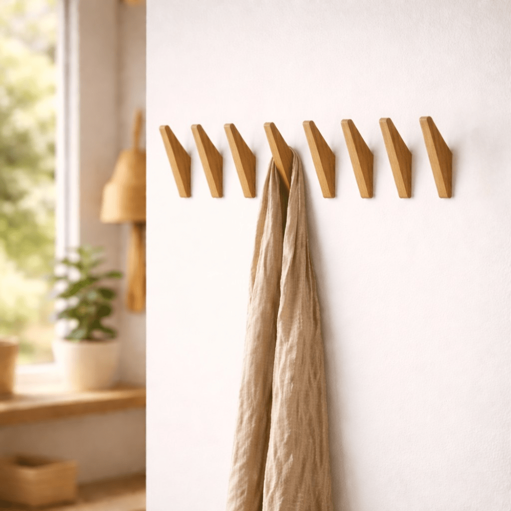 Wandkapstokken van hout · sets van 2, 4, 6 of 8