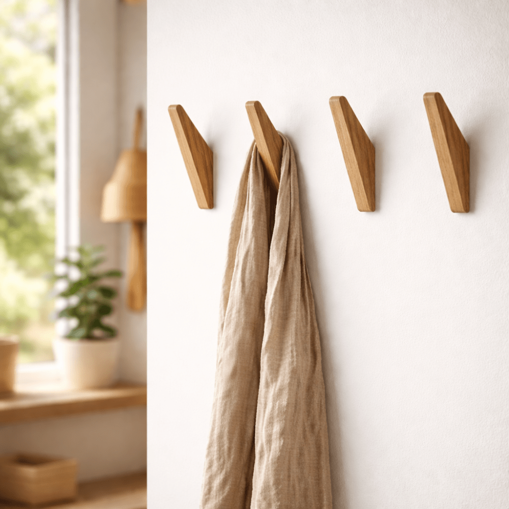 Wandkapstokken van hout · sets van 2, 4, 6 of 8