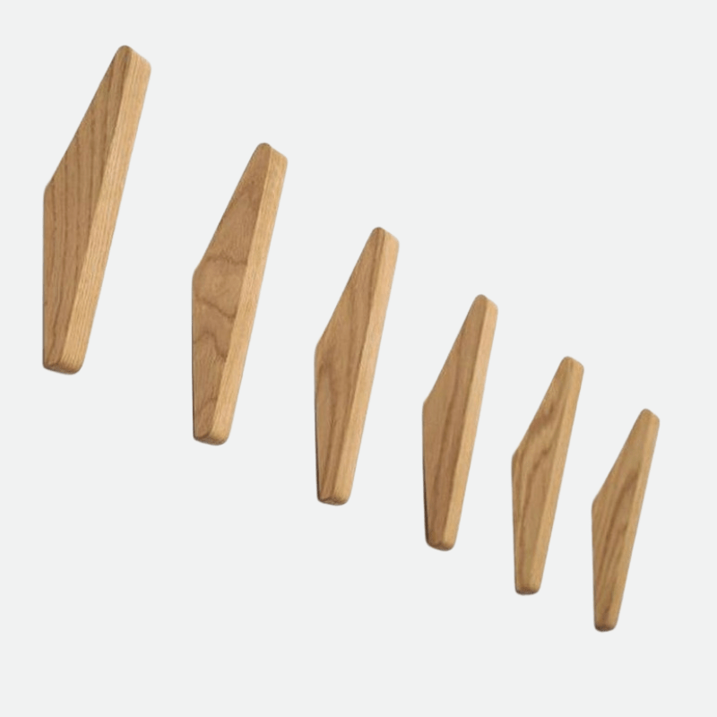 Wandkapstokken van hout · sets van 2, 4, 6 of 8