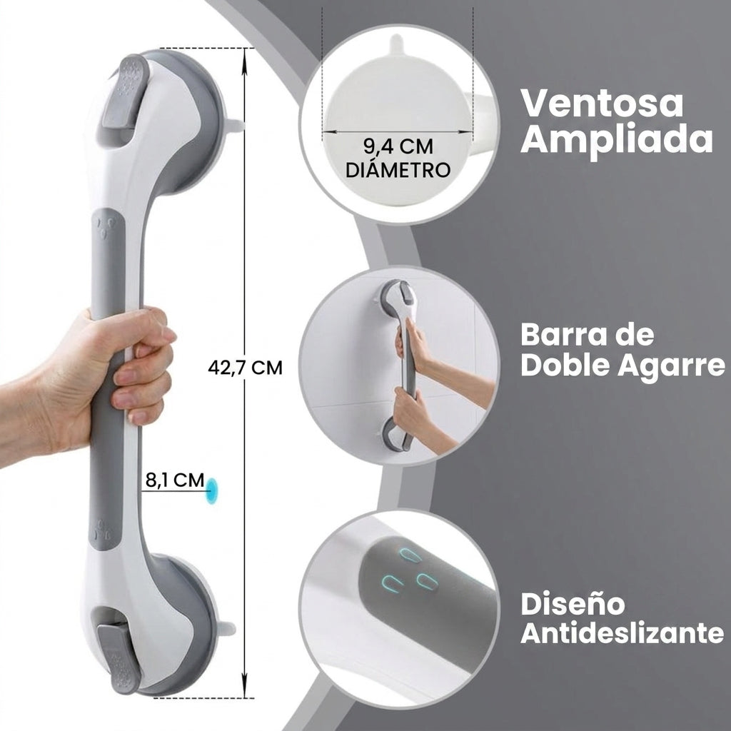 Agárrate ArtiCasa | Barra de Seguridad para Ducha con Ventosas - Sin Perforaciones