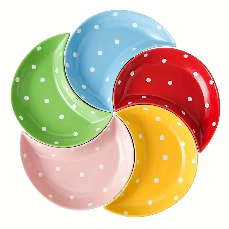 Lunar Luxe: set de platos de cerámica en forma de luna de 5 piezas