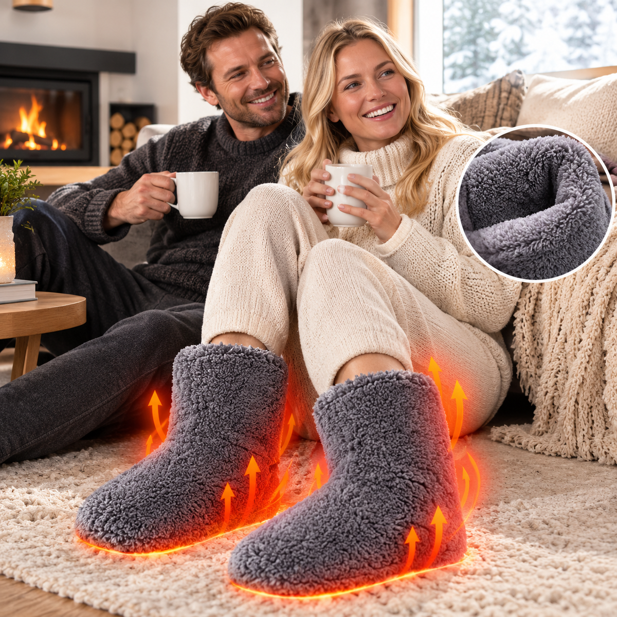 Zapatillas calefactables por USB para mujer y hombre
