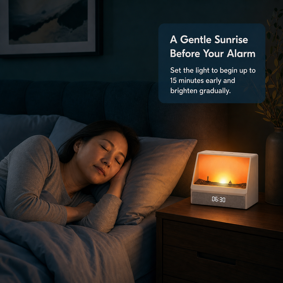 Despertador con Luz de Amanecer Bluetooth, 12 Sonidos con Ruido Blanco y Brillo Regulable