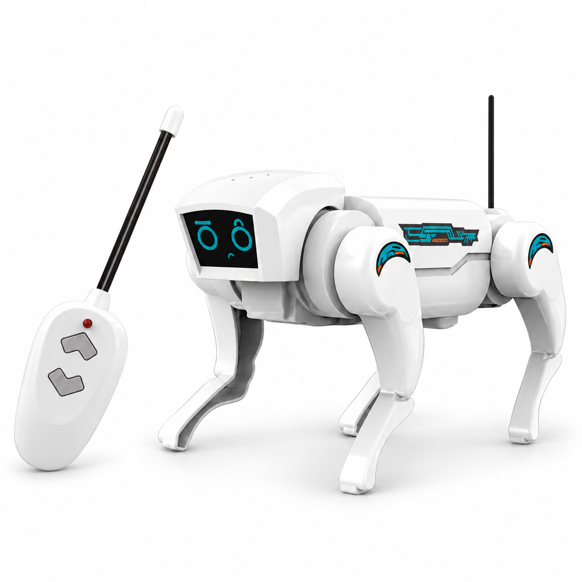 Chien robot jouet télécommandé avec pattes articulées et design mécanique