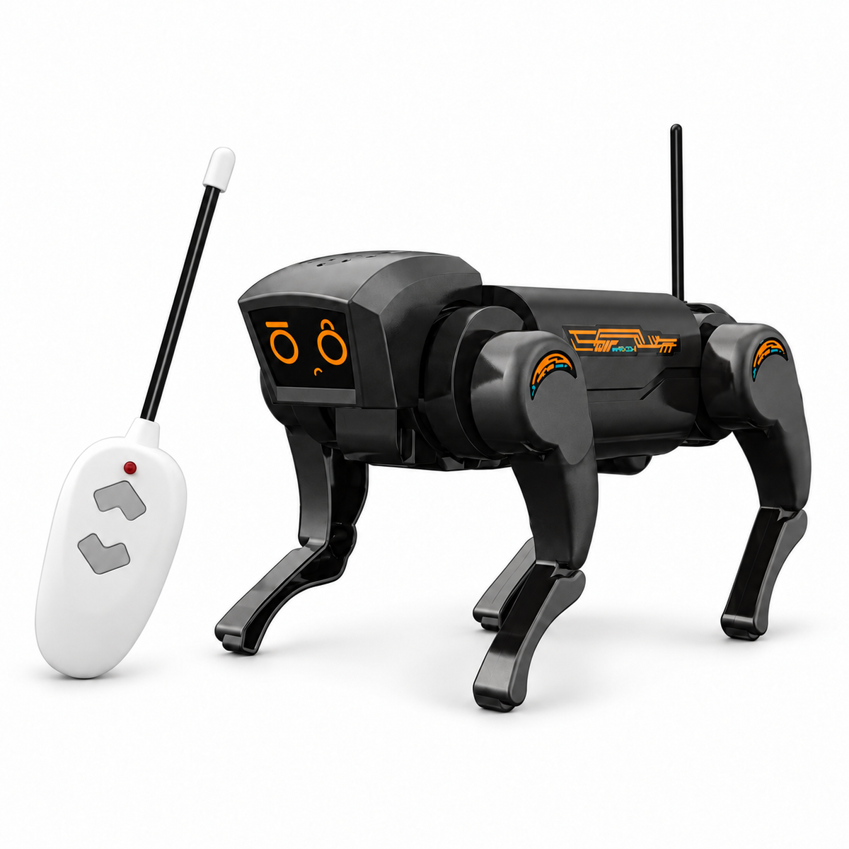 Chien robot jouet télécommandé avec pattes articulées et design mécanique