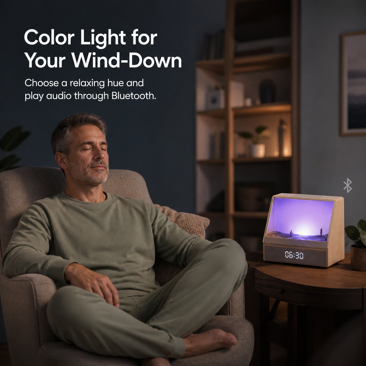 Despertador con Luz de Amanecer Bluetooth, 12 Sonidos con Ruido Blanco y Brillo Regulable