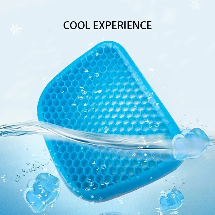 Cojín de Asiento de Gel con Estructura Alveolar y Funda Antideslizante