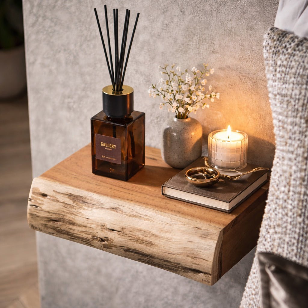 Tables de chevet flottantes en bois d’acacia · lot de 2