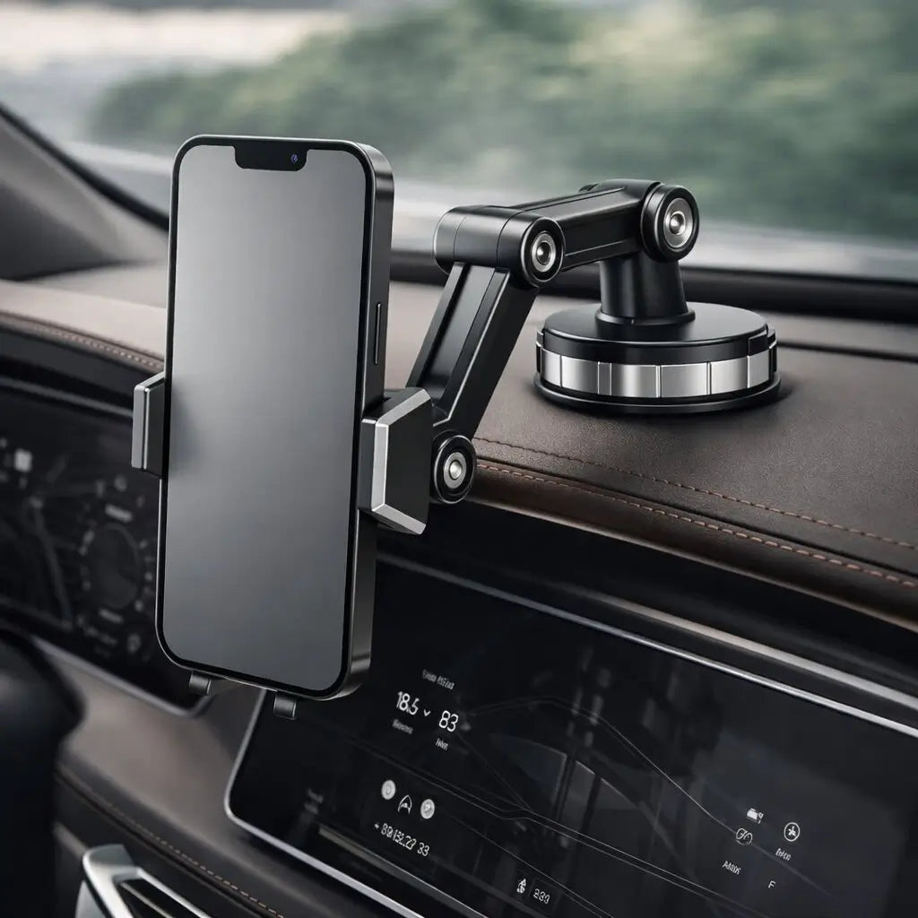 Telefoonhouder voor in de auto met zuignap en 360° verstelbare arm