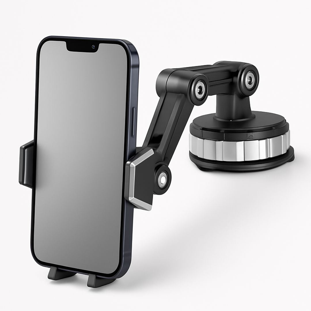 Telefoonhouder voor in de auto met zuignap en 360° verstelbare arm