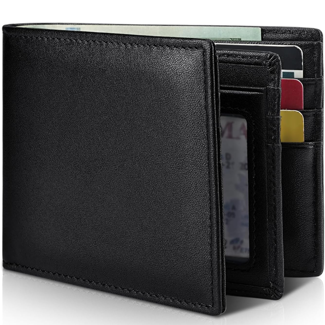 Heren Bifold Echt Leer RFID Blokkerende Portemonnee - StitchCraft