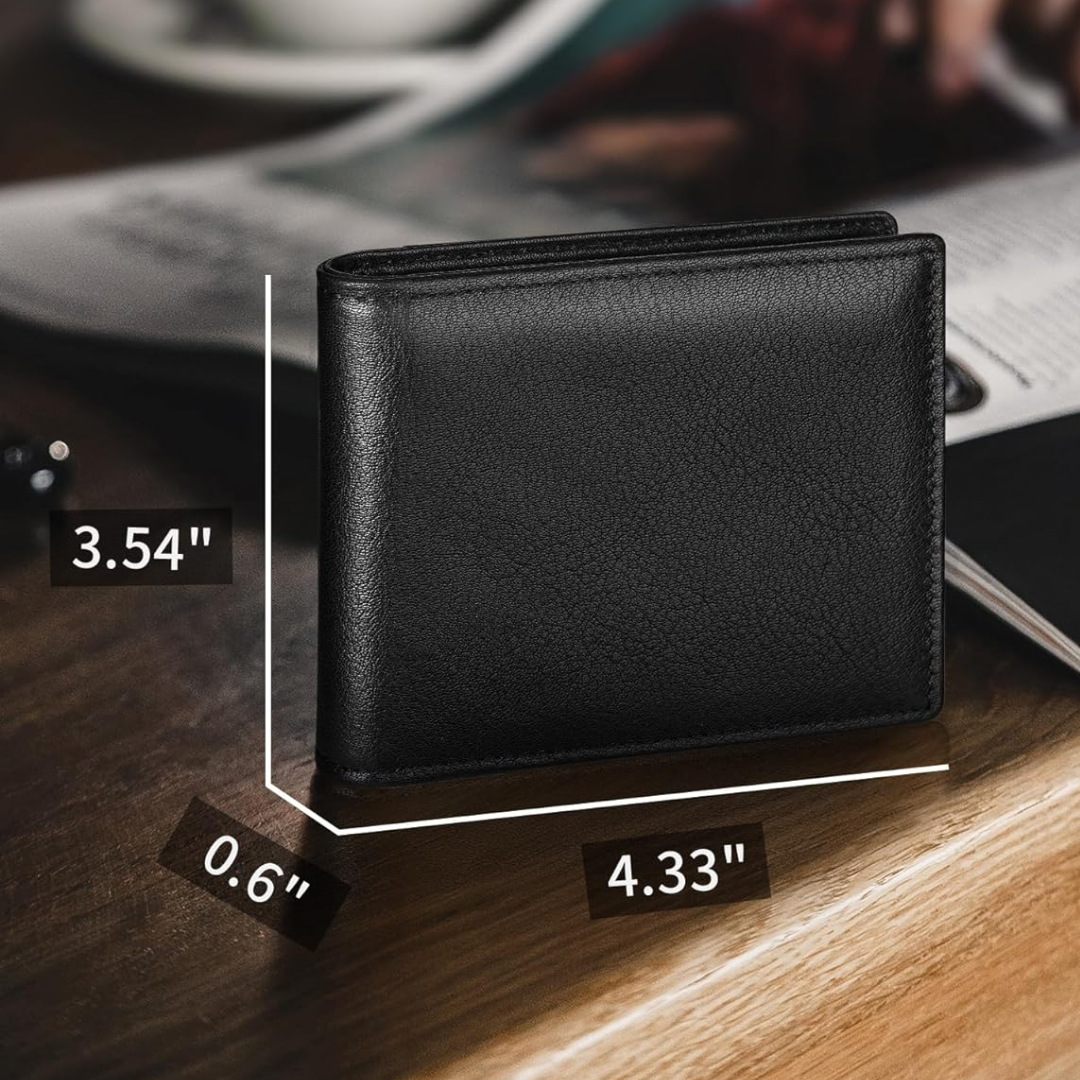 Heren Bifold Echt Leer RFID Blokkerende Portemonnee - StitchCraft